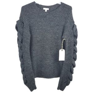 Leith Twist Sleeve Sweater Chic Fall Ready Medium